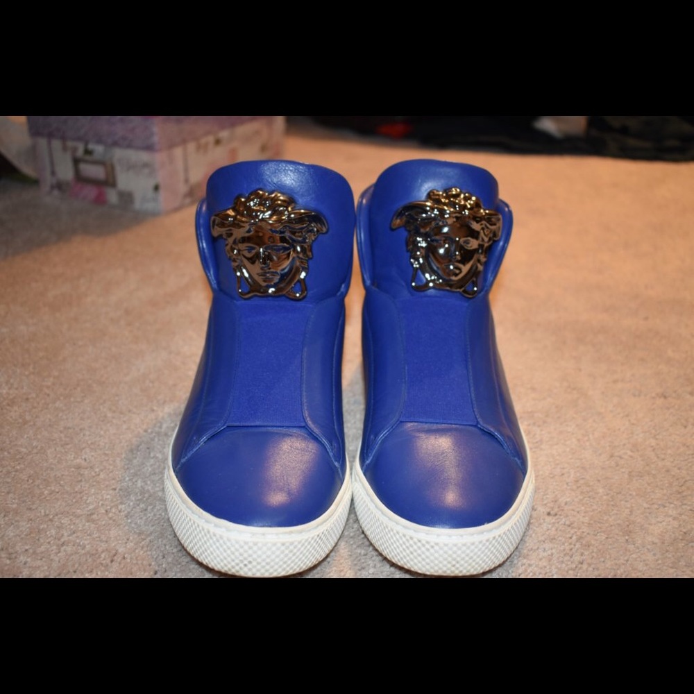 Blue slip on Versace